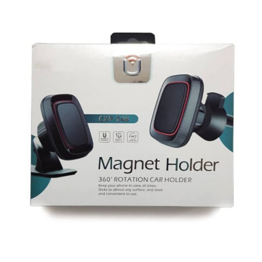 2 in 1 - Exchangeable Airvent Clip and Dashboard Mount Stand with Magnetic CELL PHONE Holder (Black)